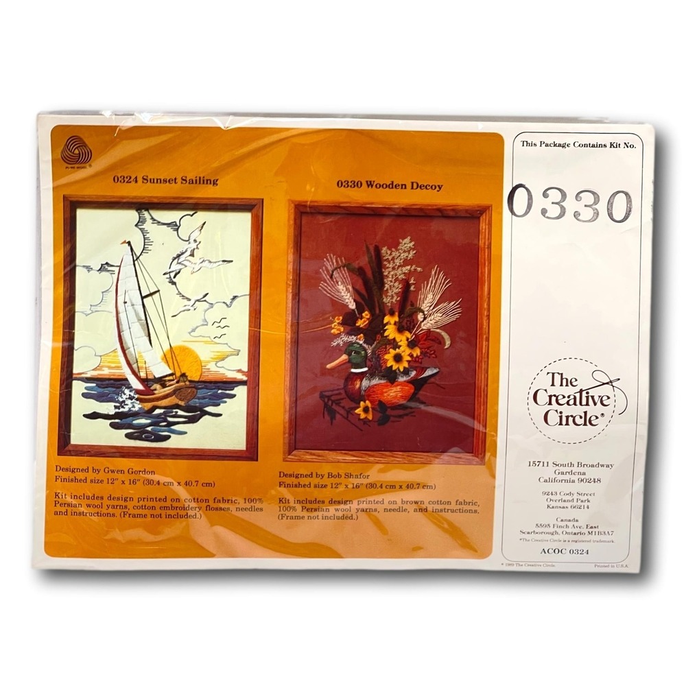 Creative Circle Needlepoint‎ Kit Wooden Decoy Vintage New 1989 Sealed